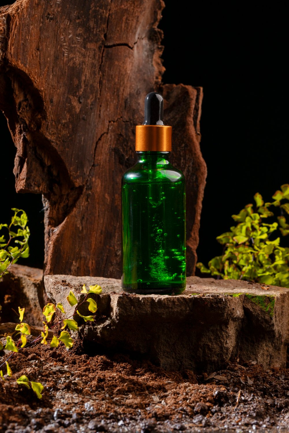 Eco‑friendly beauty product bottle on a clean minimalist background for sustainable skincare branding