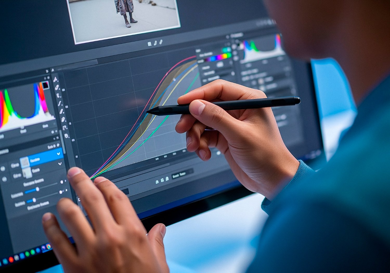 Using photo editing software for graphic design and creative projects