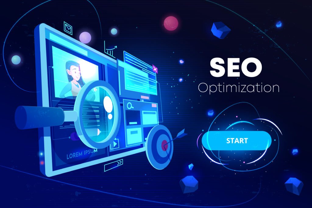 SEO optimization banner for search engine marketing